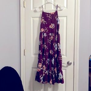 Burgundy sundress from target with adjustable straps and back